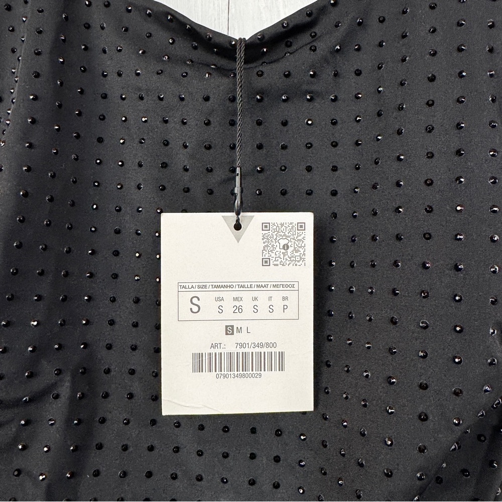 Zara Black Embellished | Bedazzled Mini Dress - Picture 8 of 10